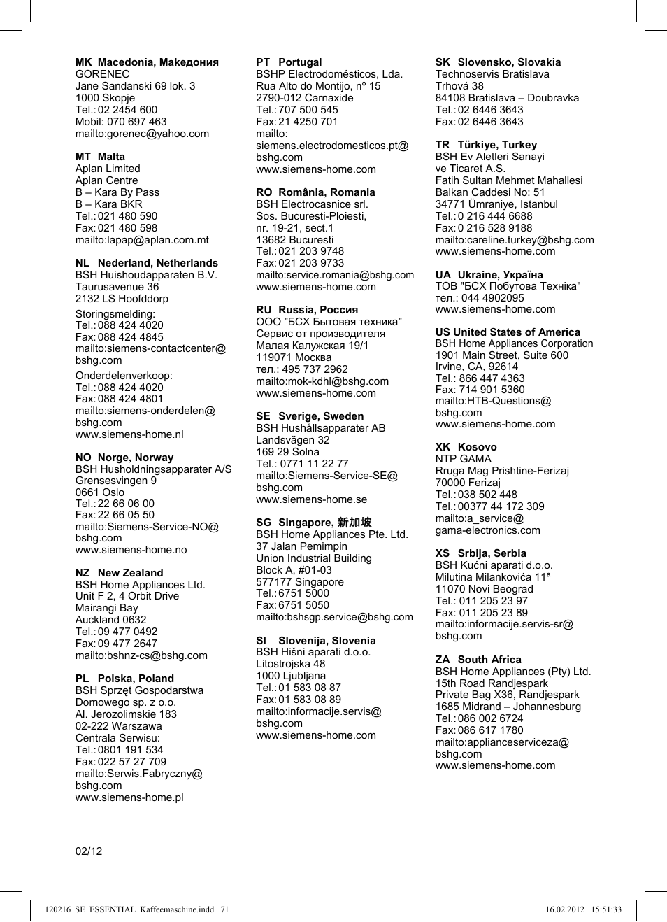 Siemens TC3A0103 User Manual | Page 71 / 74