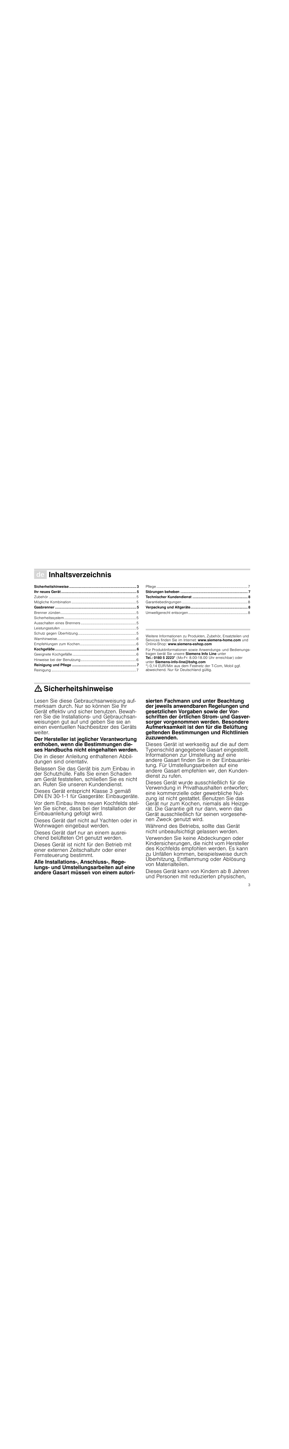 Siemens EG20158EU User Manual | Page 3 / 51