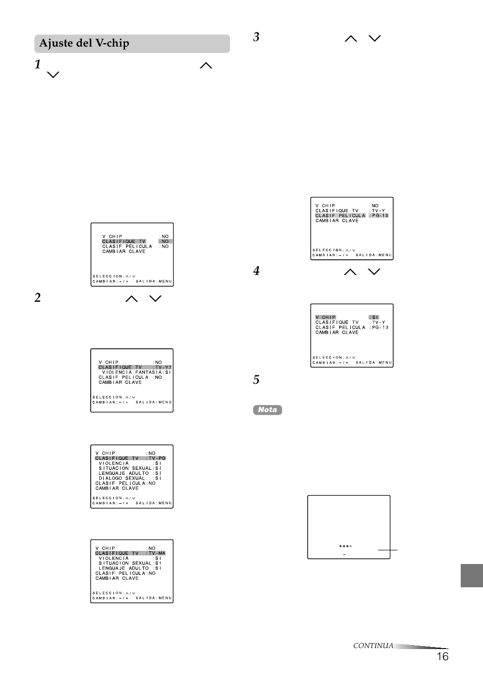 Ajuste del v-chip | Aiwa TV-F2000u User Manual | Page 48 / 80