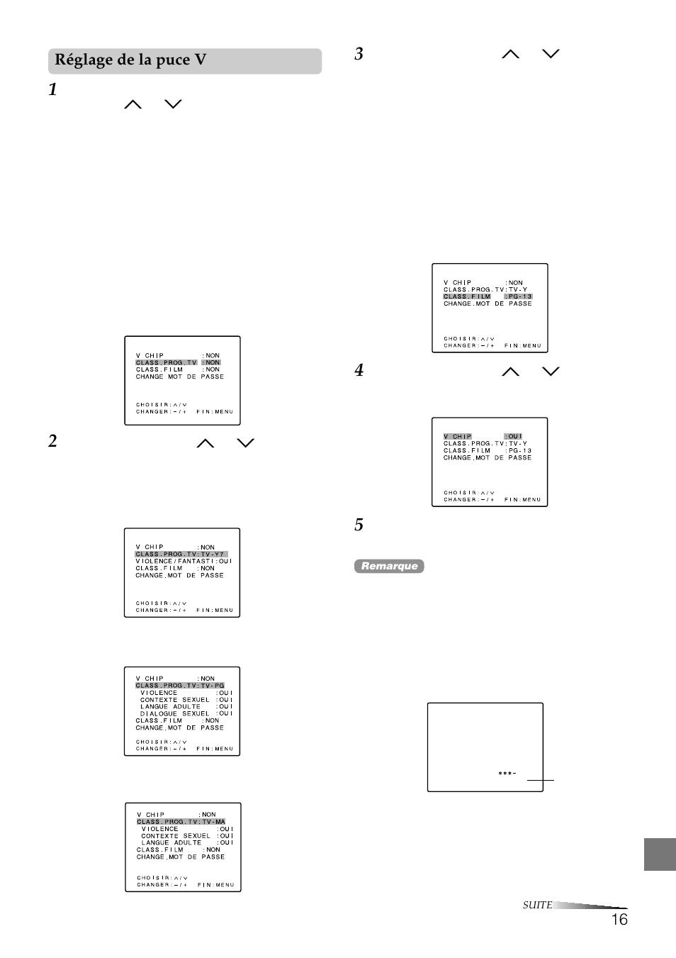 Réglage de la puce v | Aiwa TV-F2000u User Manual | Page 74 / 80