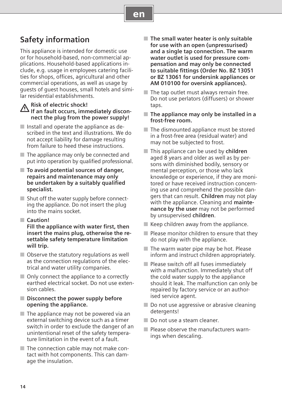 Safety information | Siemens DO05755K User Manual | Page 14 / 64