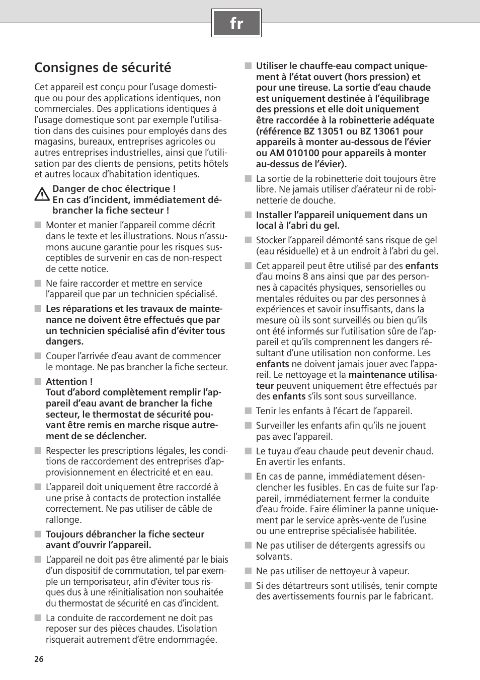 Consignes de sécurité | Siemens DO05755K User Manual | Page 26 / 64