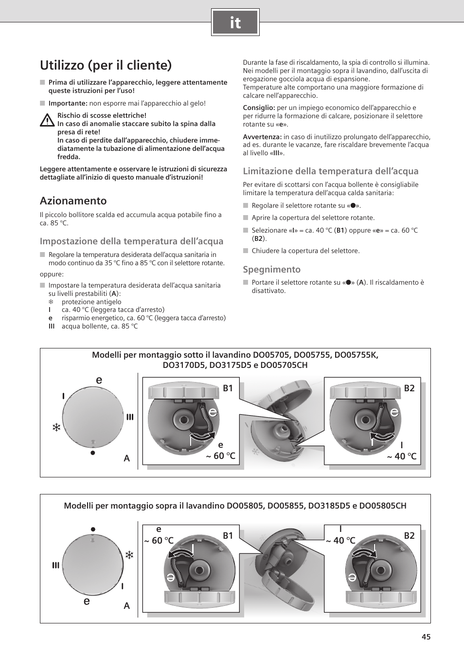 Utilizzo (per il cliente), Azionamento | Siemens DO05755K User Manual | Page 45 / 64