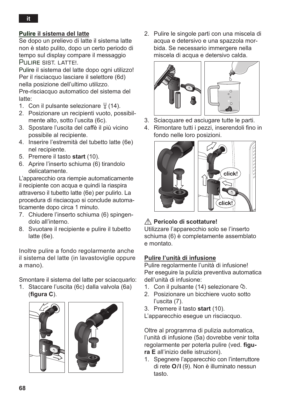 Pulire sist. latte | Siemens TE503509DE User Manual | Page 72 / 86