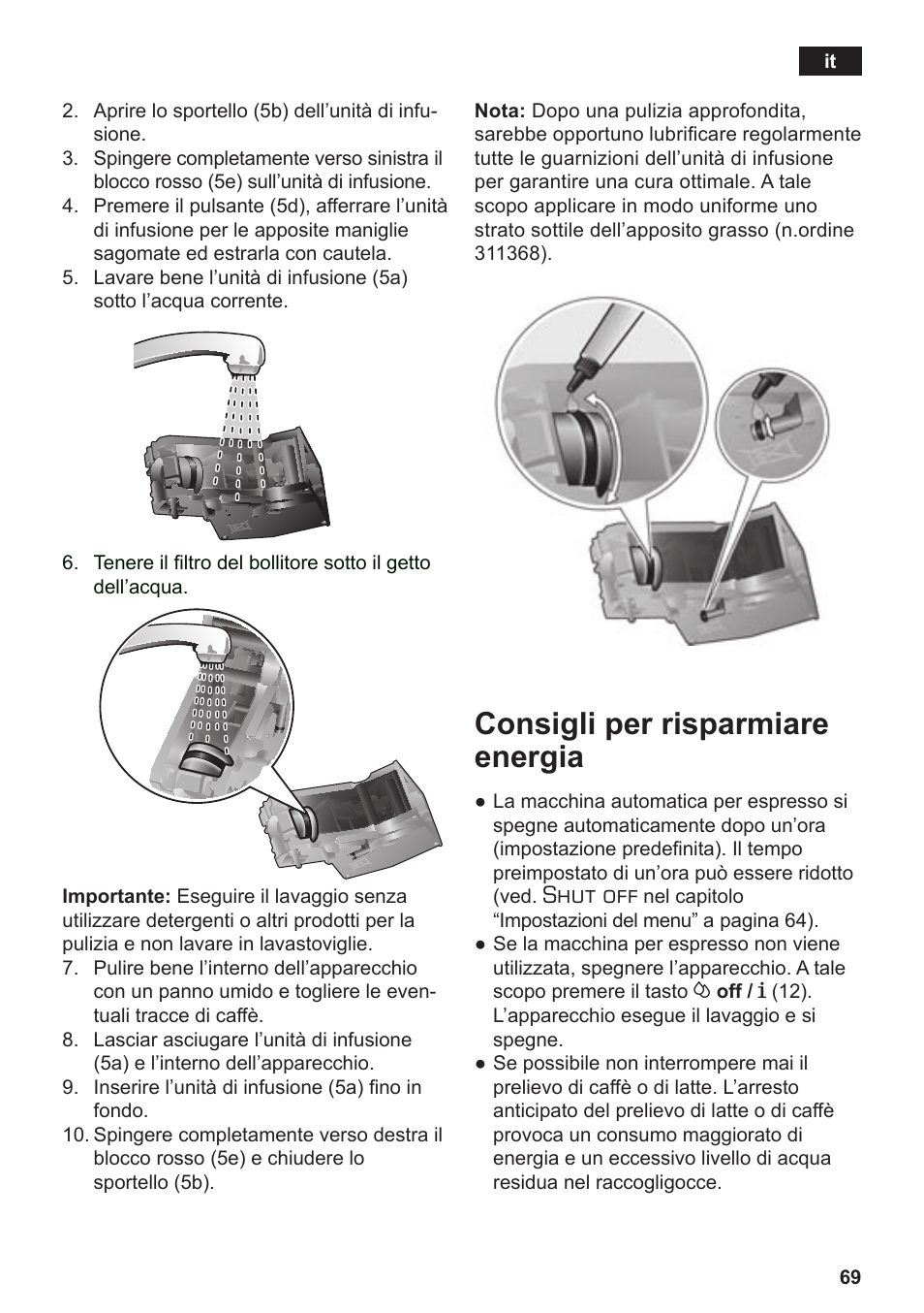 Consigli per risparmiare energia, Shut off | Siemens TE503509DE User Manual | Page 73 / 86