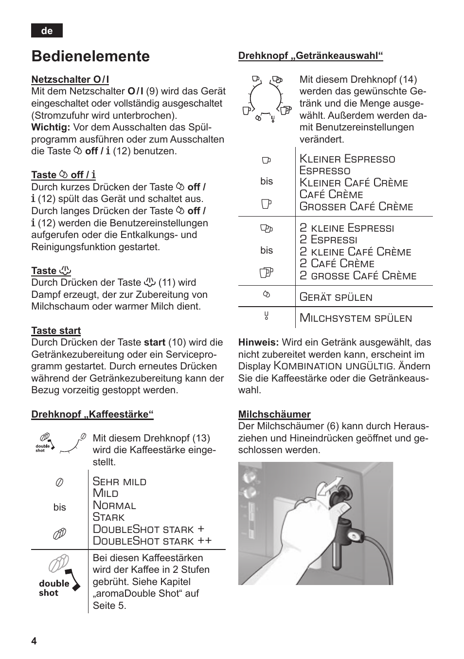 Bedienelemente | Siemens TE503509DE User Manual | Page 8 / 86