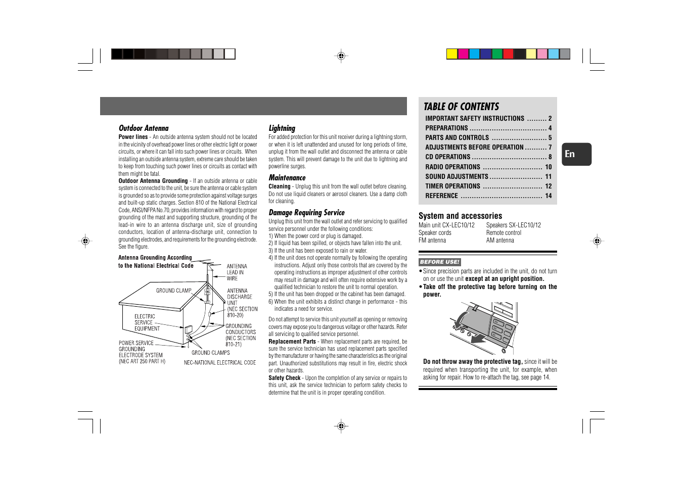 Aiwa XR-EC10 User Manual | Page 3 / 16