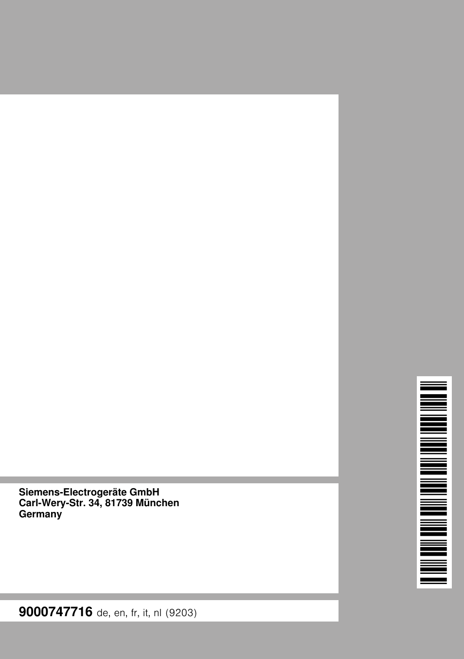 Siemens GC24MAW30 User Manual | Page 85 / 85