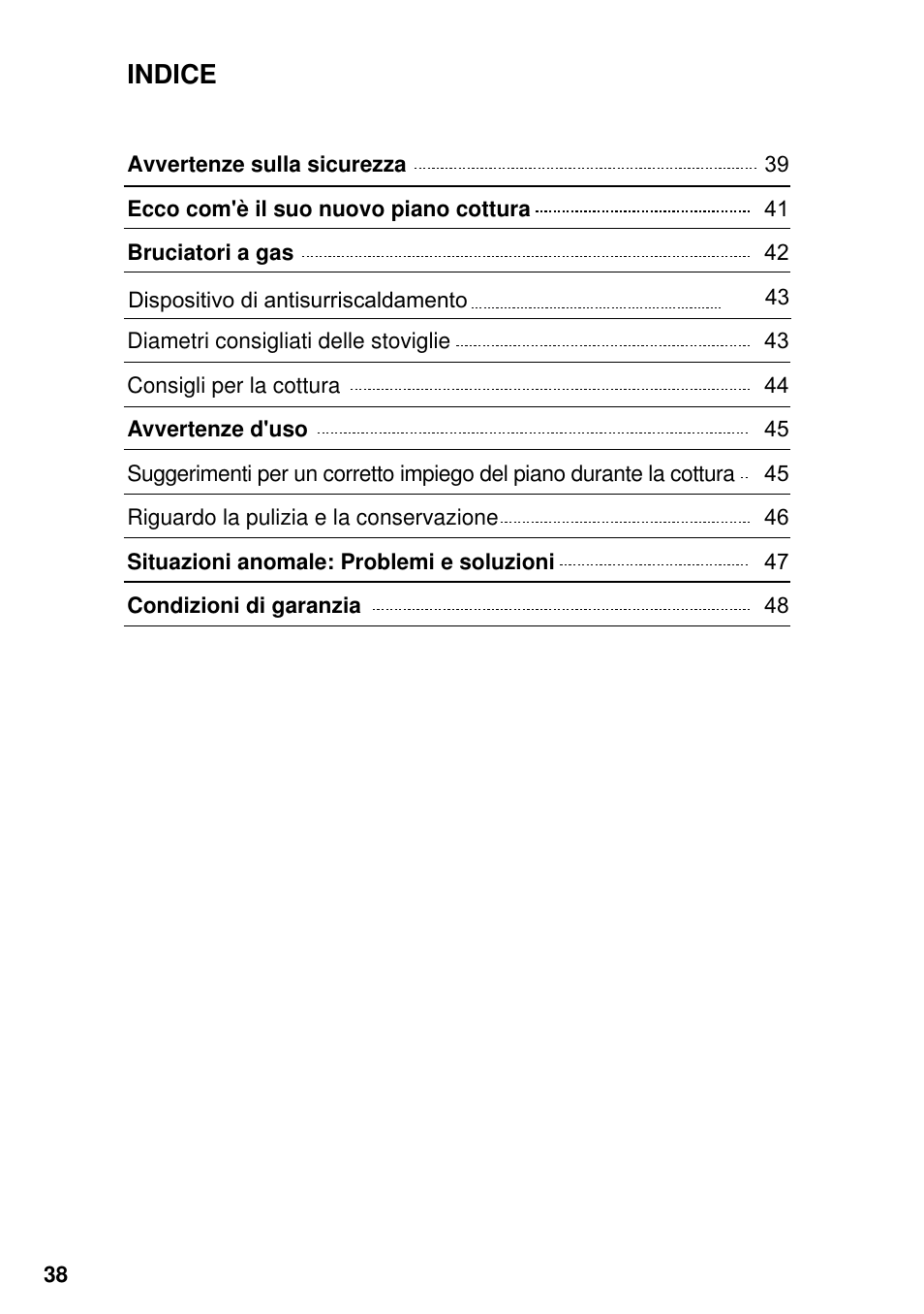 Indice | Siemens EG20158EU User Manual | Page 40 / 98