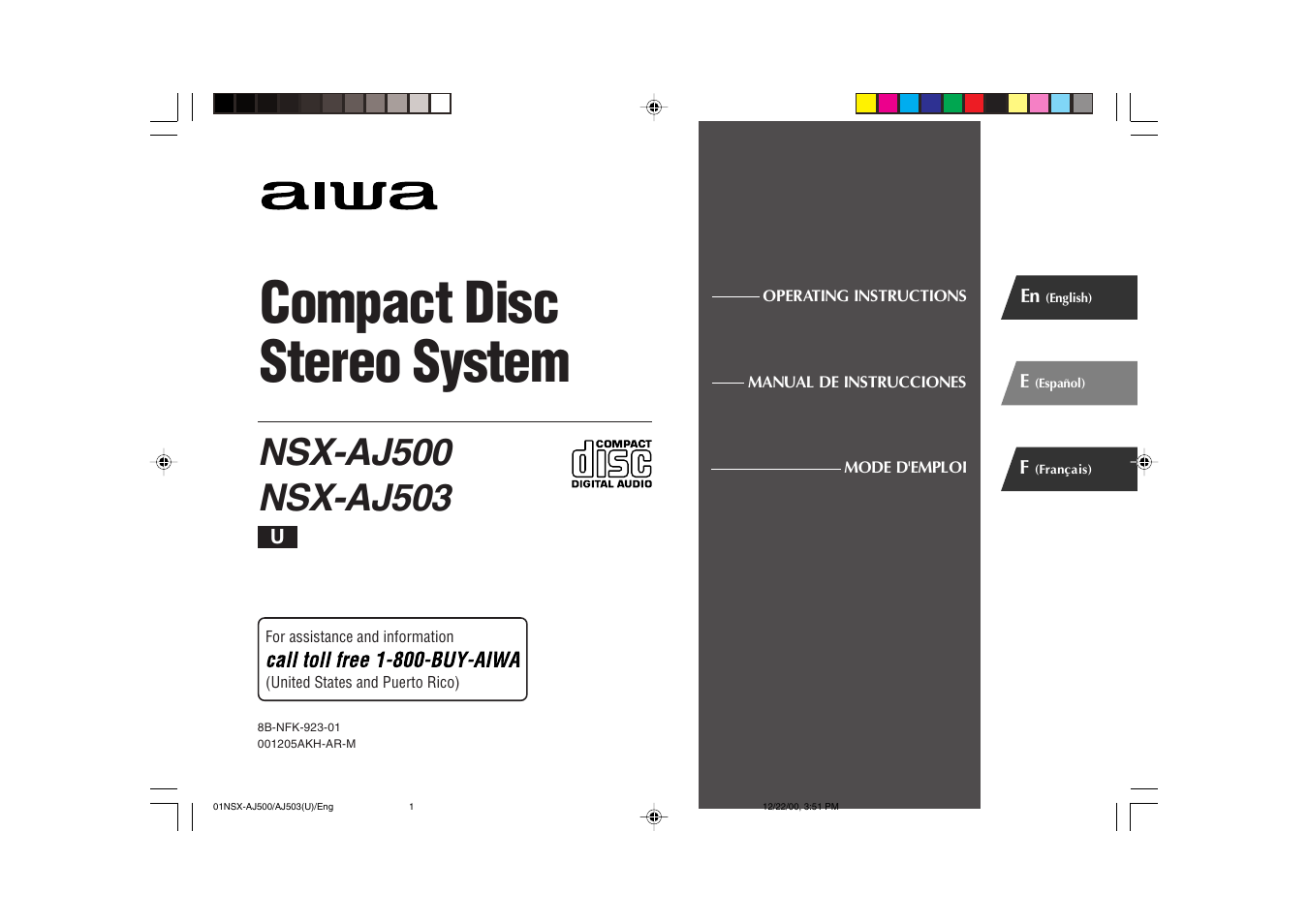 Aiwa NSX-AJ503 User Manual | 23 pages