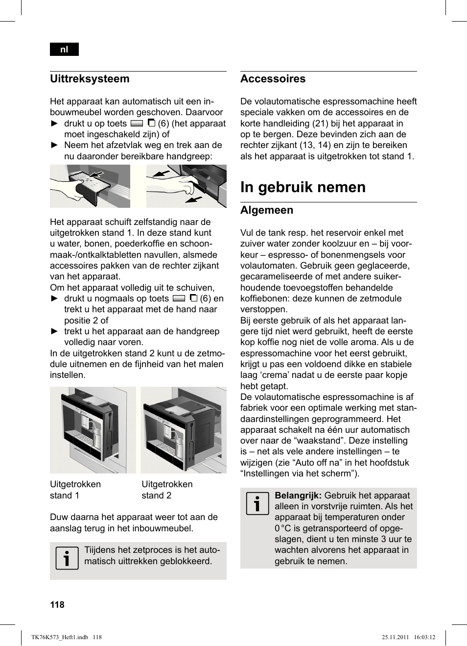 Uittreksysteem, Accessoires, Algemeen | Siemens TK76K573 User Manual | Page 120 / 176