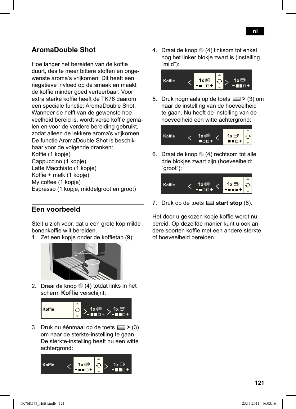 Aromadouble shot, Een voorbeeld | Siemens TK76K573 User Manual | Page 123 / 176