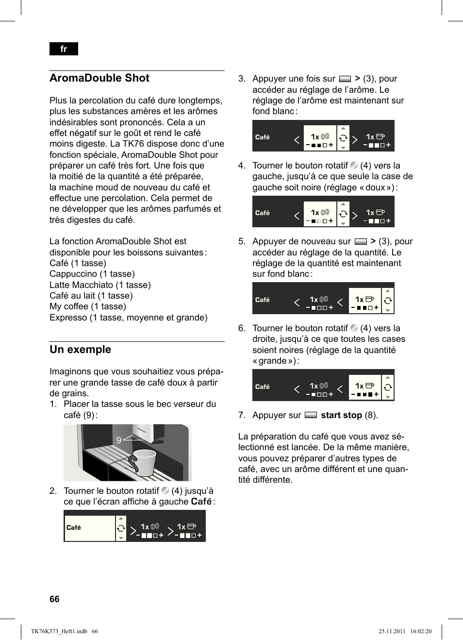 Aromadouble shot, Un exemple | Siemens TK76K573 User Manual | Page 68 / 176