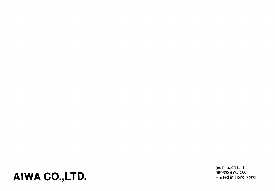 Aiwa co.,ltd | Aiwa FR-A308U User Manual | Page 20 / 20