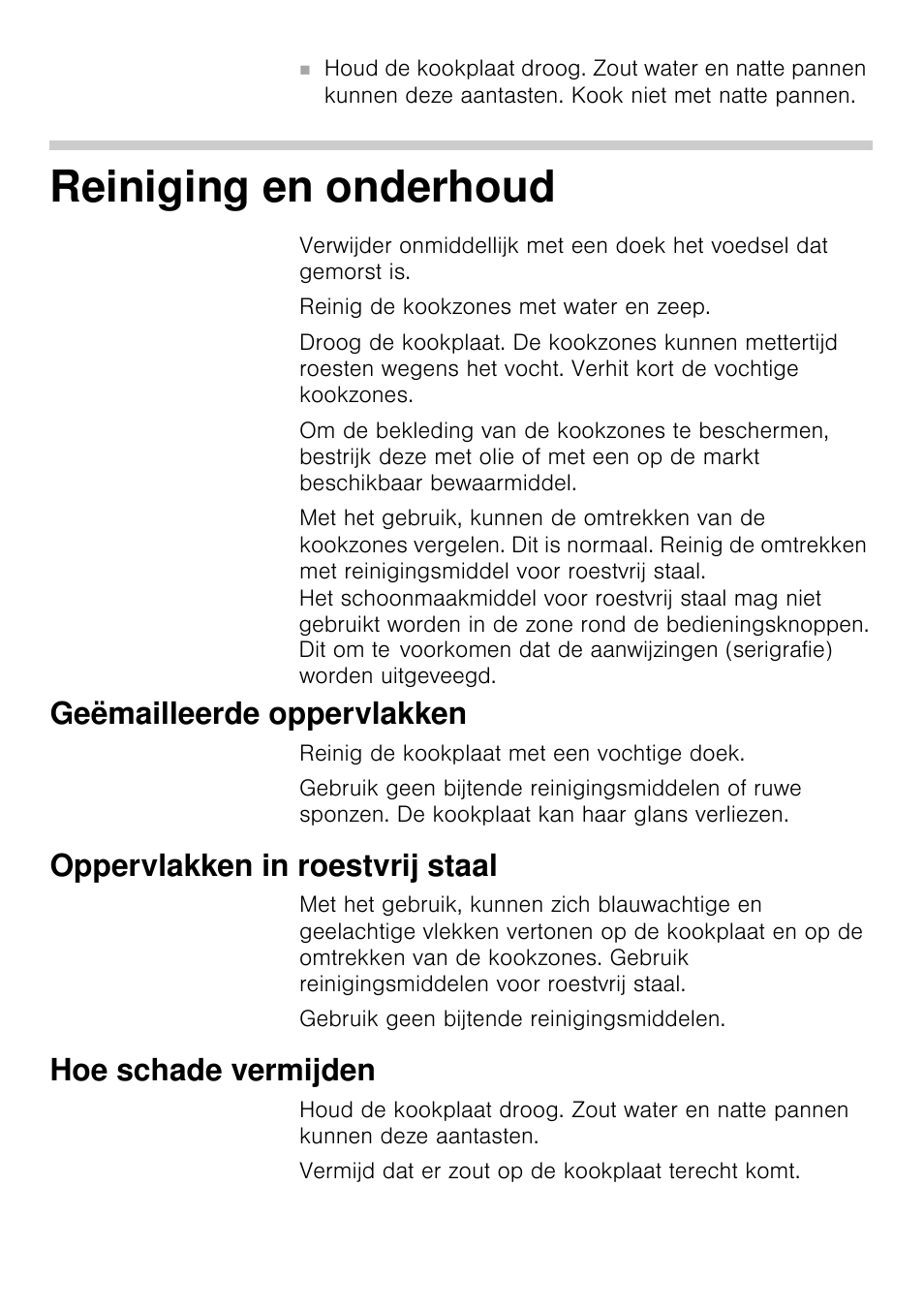 Reiniging en onderhoud, Geëmailleerde oppervlakken, Oppervlakken in roestvrij staal | Hoe schade vermijden | Siemens EA125501 User Manual | Page 24 / 101