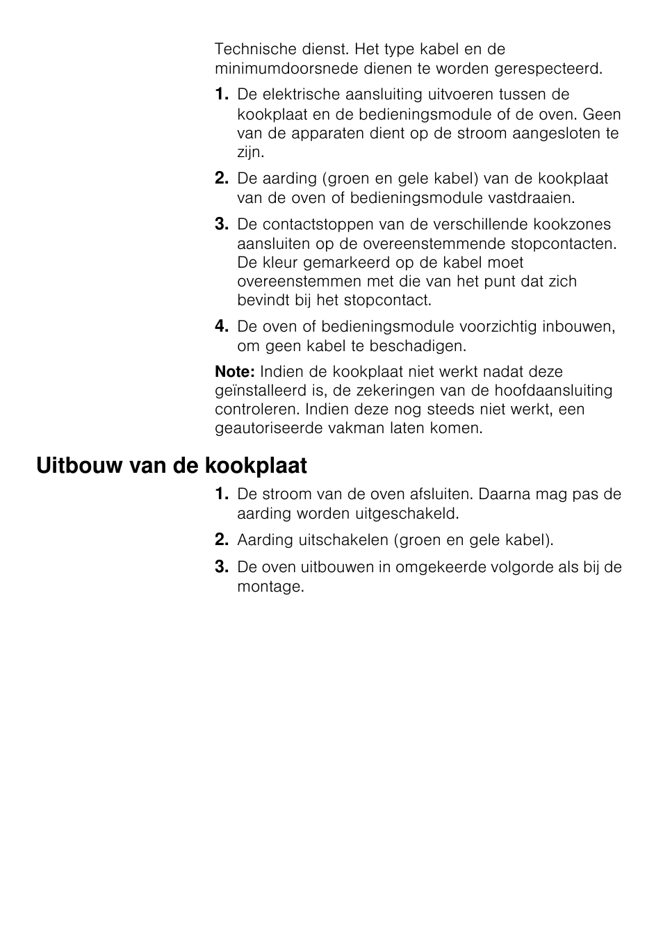 Uitbouw van de kookplaat | Siemens EA125501 User Manual | Page 28 / 101