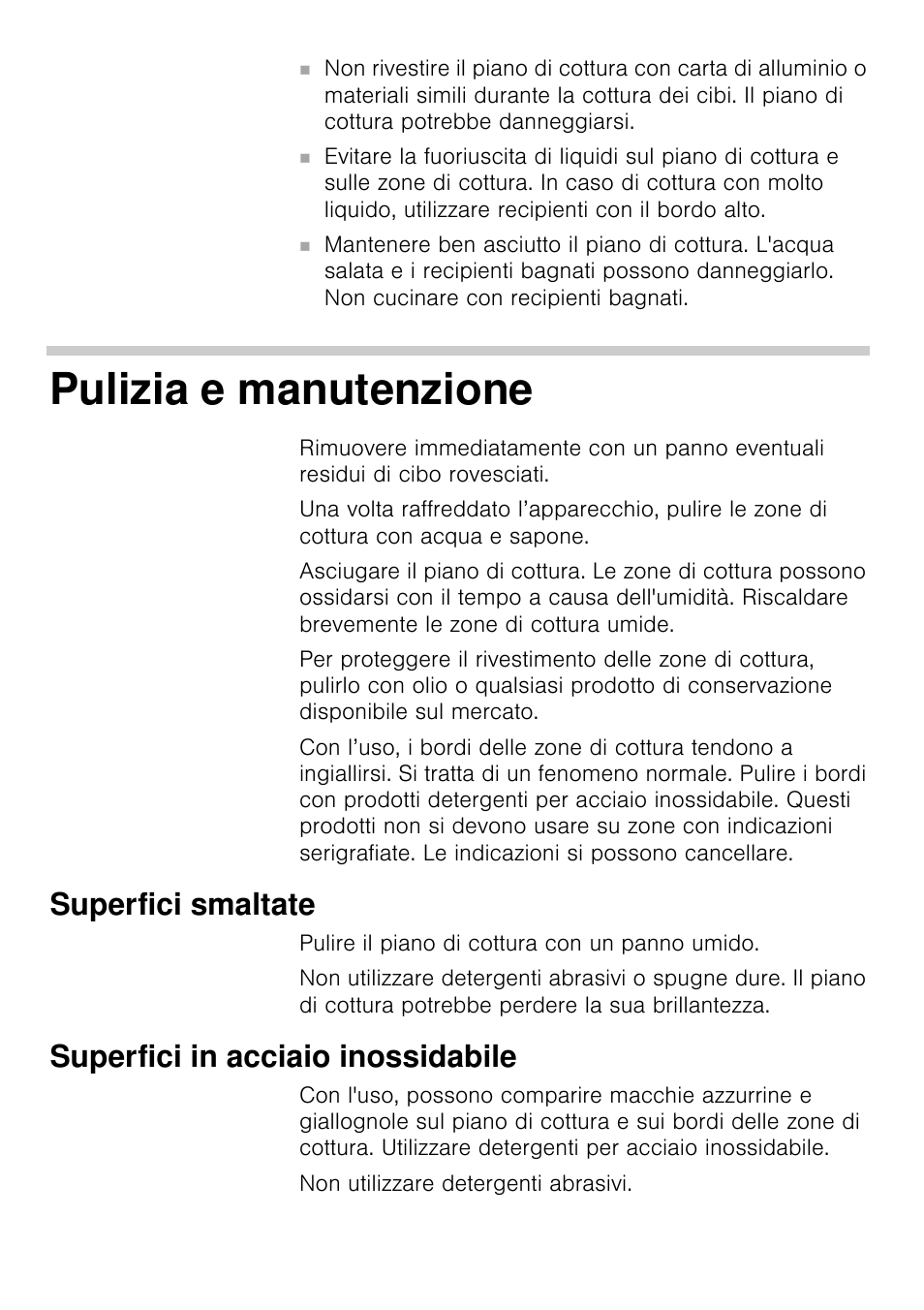 Pulizia e manutenzione, Superfici smaltate, Superfici in acciaio inossidabile | Siemens EA125501 User Manual | Page 42 / 101