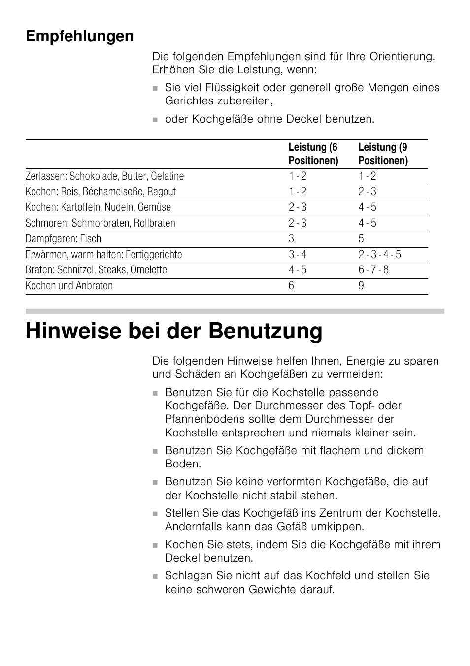 Empfehlungen, Hinweise bei der benutzung | Siemens EA125501 User Manual | Page 5 / 101