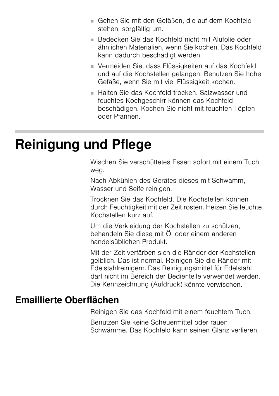 Reinigung und pflege, Emaillierte oberflächen | Siemens EA125501 User Manual | Page 6 / 101