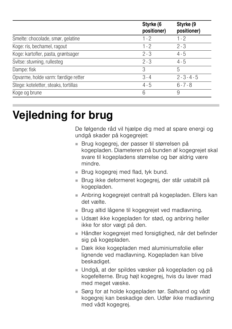 Vejledning for brug | Siemens EA125501 User Manual | Page 77 / 101