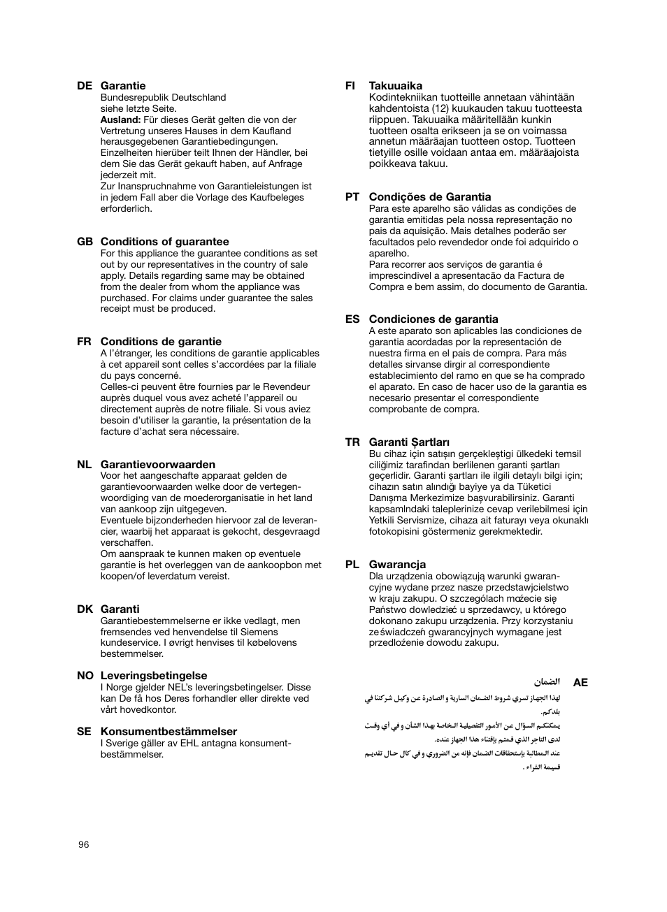 Siemens VS06G2424 User Manual | Page 95 / 108