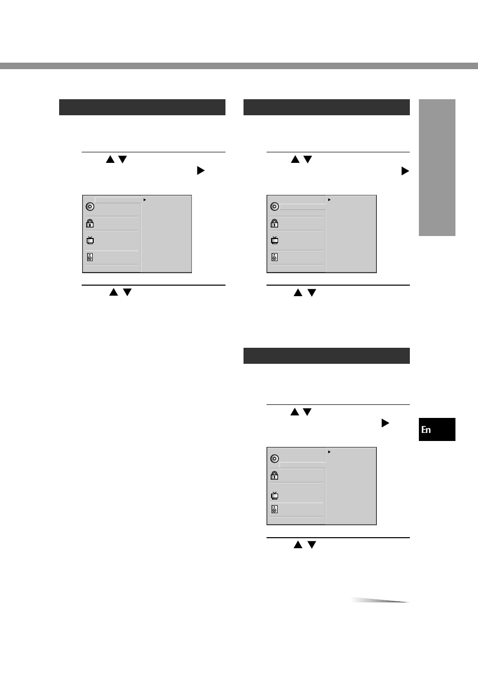 Disc audio, Disc subtitle, Disc menu | As necessar y | Aiwa XD-DV380U User Manual | Page 39 / 48