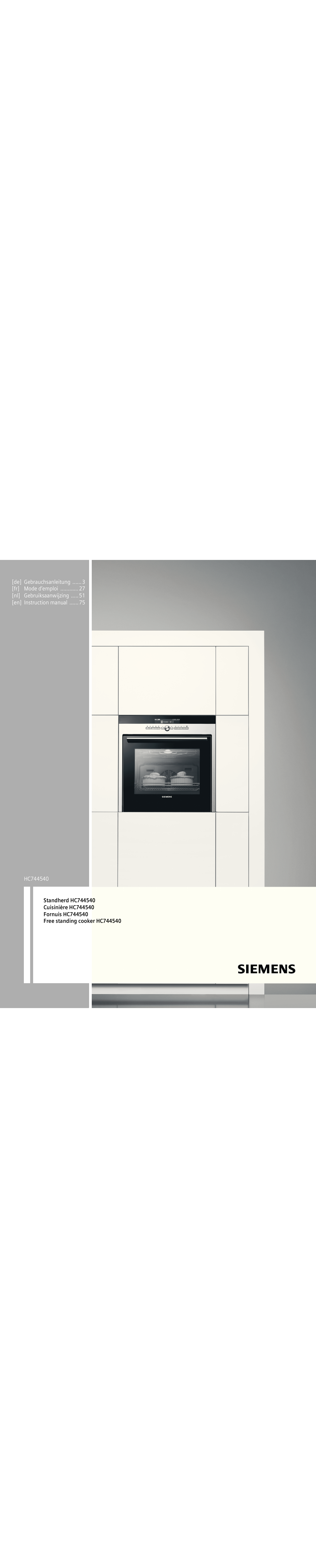 Siemens HC744540 User Manual | 100 pages