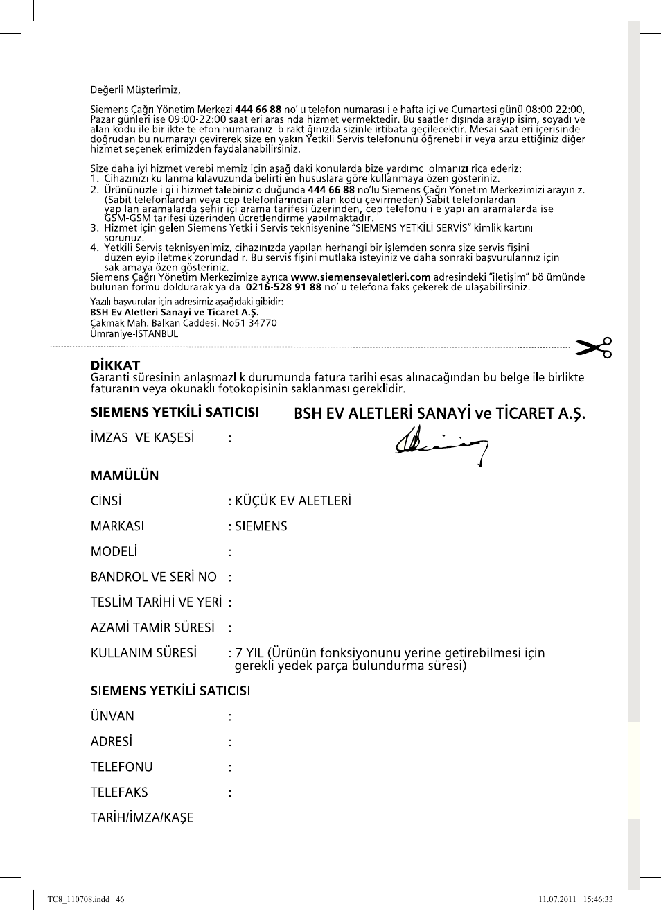 Siemens TC80104 User Manual | Page 48 / 76