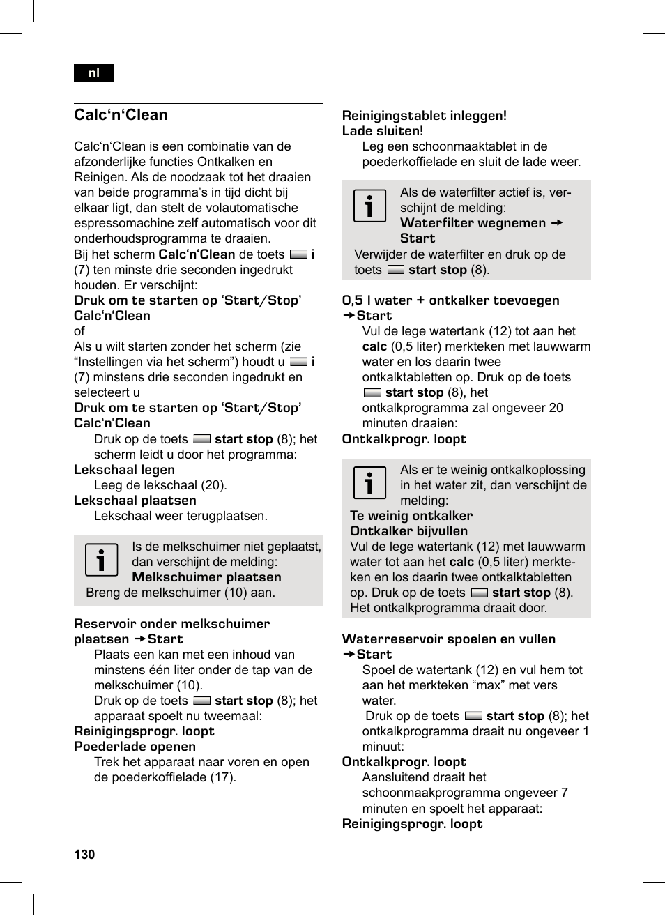 Calc‘n‘clean | Siemens TK76K573 User Manual | Page 130 / 162