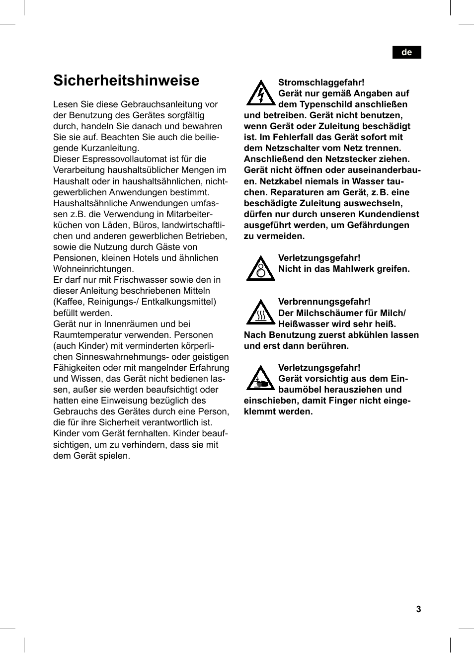 Tk76k573_heft1, Sicherheitshinweise | Siemens TK76K573 User Manual | Page 3 / 162