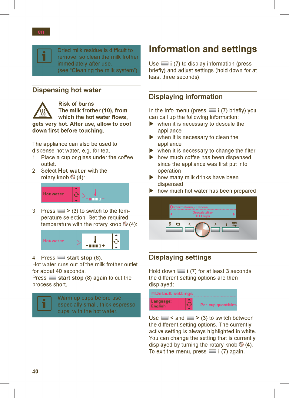 Siemens TK76K573 User Manual | Page 40 / 162