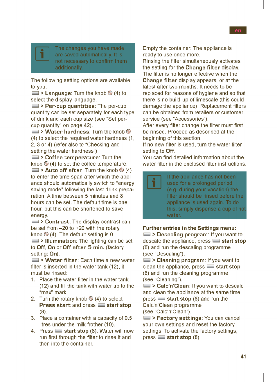 Siemens TK76K573 User Manual | Page 41 / 162