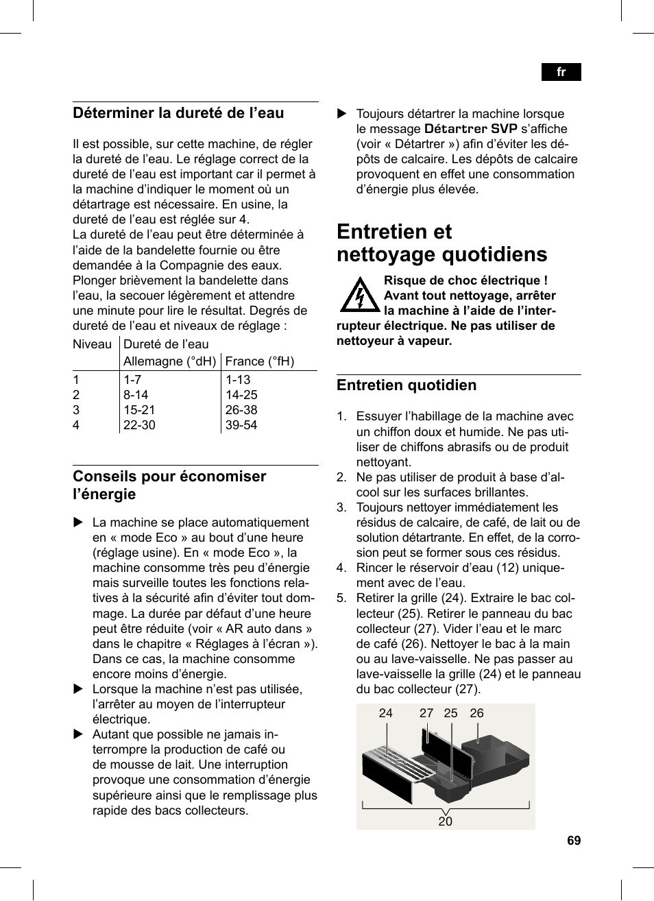 Entretien et nettoyage quotidiens, Déterminer la dureté de l’eau, Conseils pour économiser l’énergie | Entretien quotidien | Siemens TK76K573 User Manual | Page 69 / 162