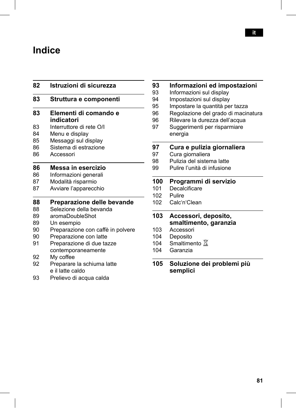 Indice | Siemens TK76K573 User Manual | Page 81 / 162