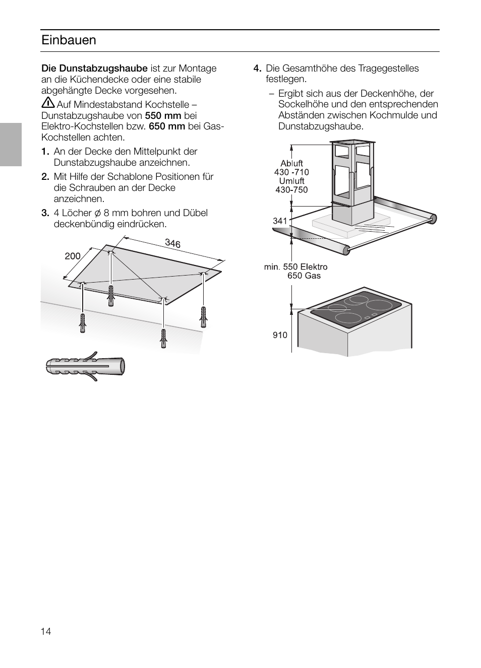 Einbauen | Siemens LF957GA60 User Manual | Page 14 / 108