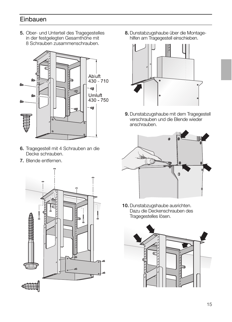 Einbauen | Siemens LF957GA60 User Manual | Page 15 / 108