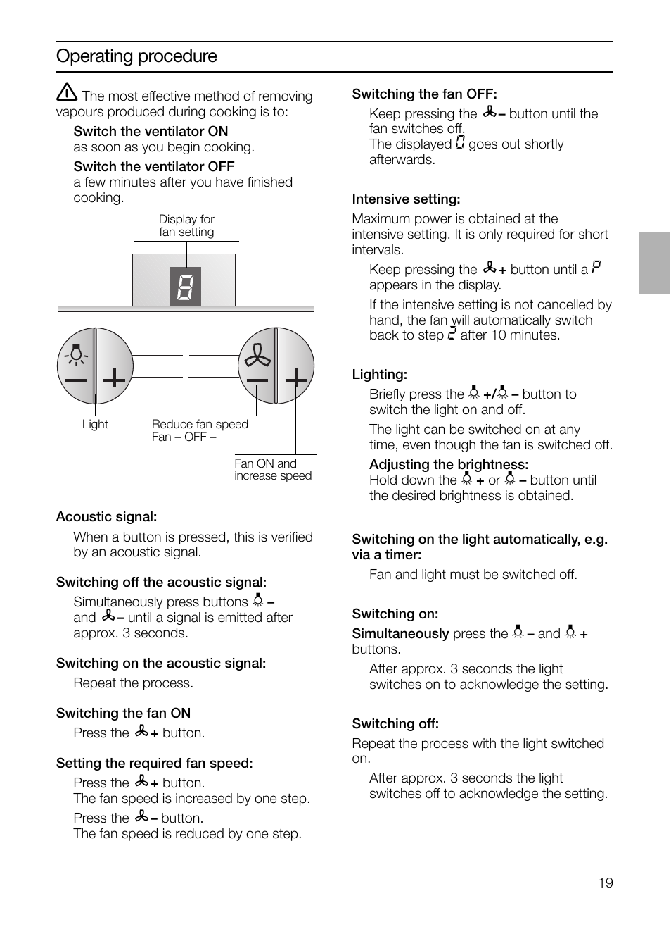 Operating procedure | Siemens LF957GA60 User Manual | Page 19 / 108