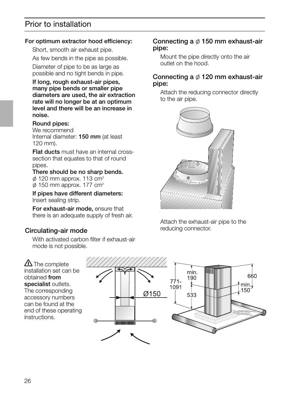 Prior to installation | Siemens LF957GA60 User Manual | Page 26 / 108