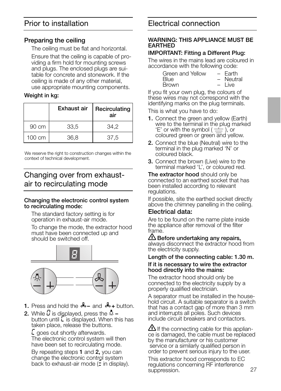 Electrical connection | Siemens LF957GA60 User Manual | Page 27 / 108