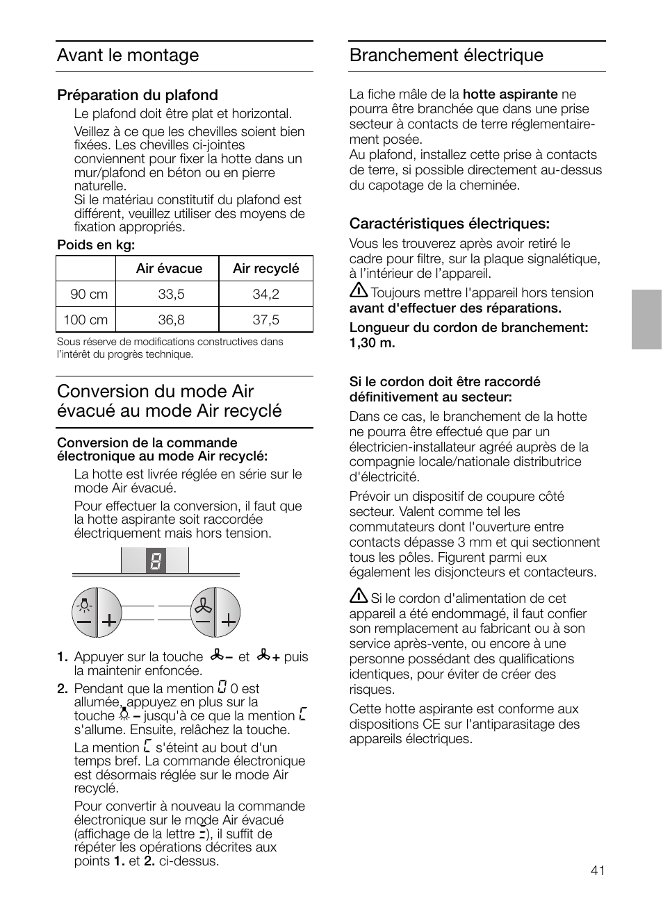 Branchement électrique | Siemens LF957GA60 User Manual | Page 41 / 108