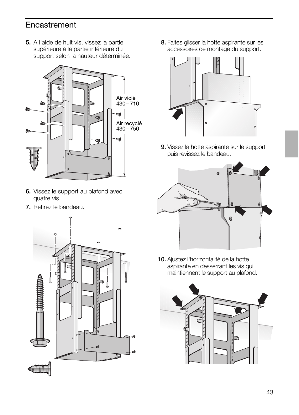 Encastrement | Siemens LF957GA60 User Manual | Page 43 / 108