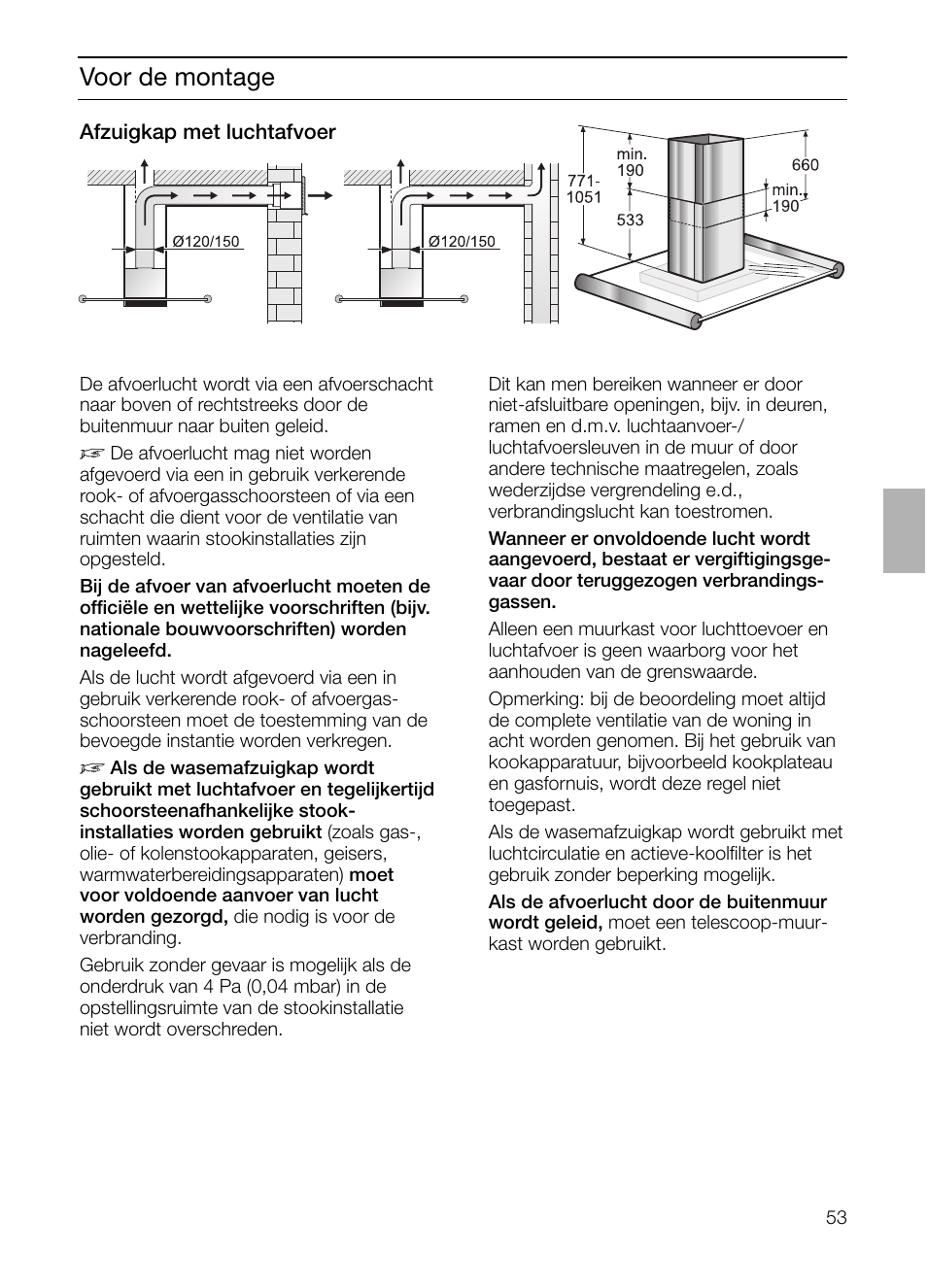 Voor de montage | Siemens LF957GA60 User Manual | Page 53 / 108