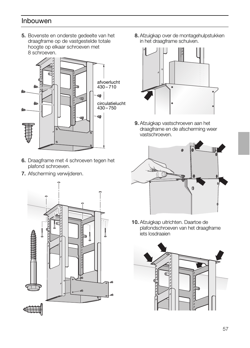 Inbouwen | Siemens LF957GA60 User Manual | Page 57 / 108