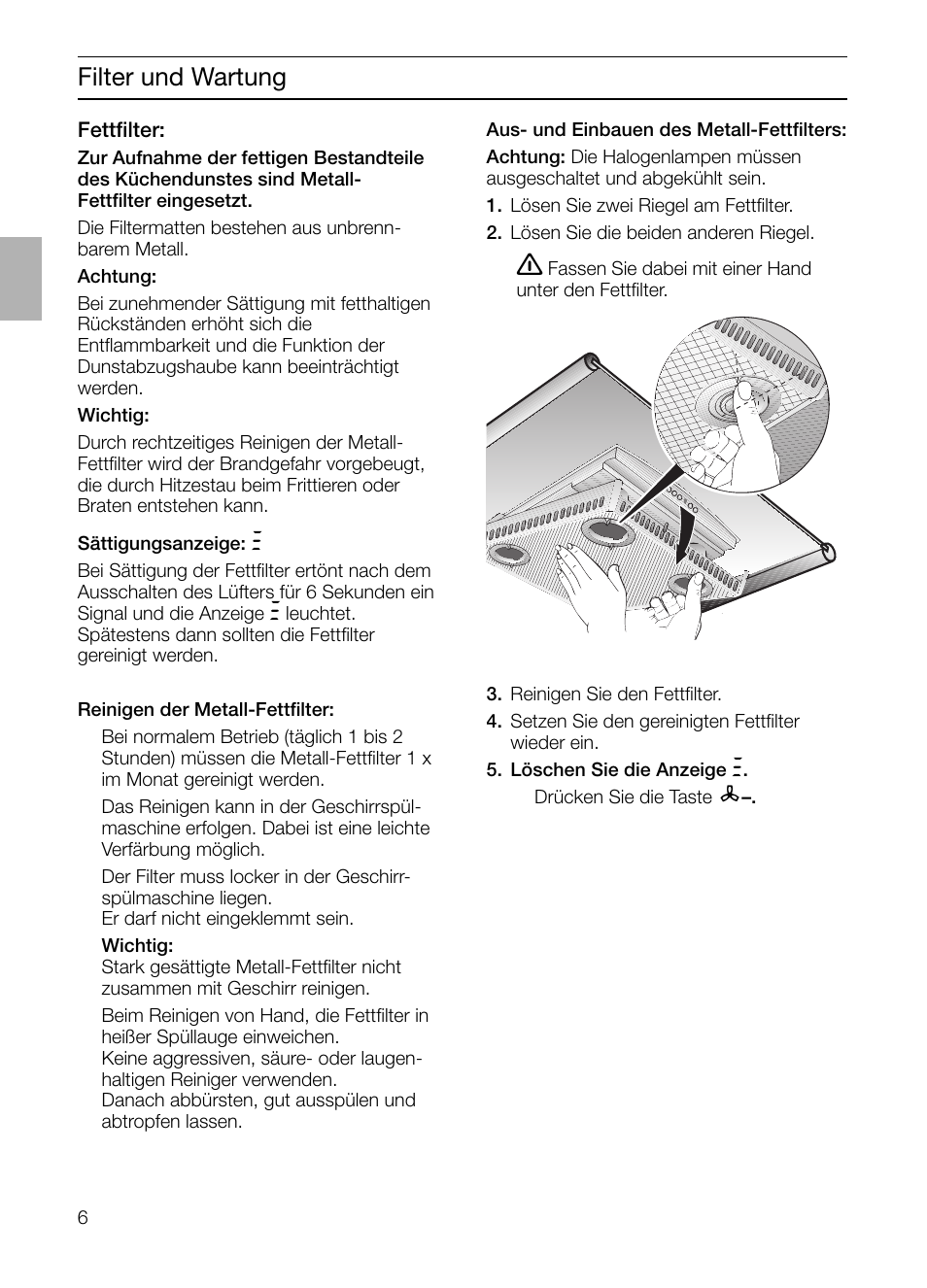 Filter und wartung | Siemens LF957GA60 User Manual | Page 6 / 108