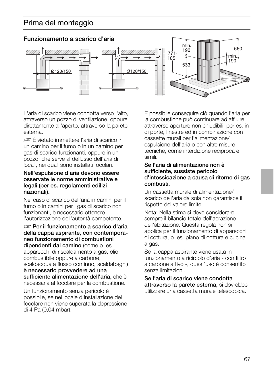 Prima del montaggio | Siemens LF957GA60 User Manual | Page 67 / 108