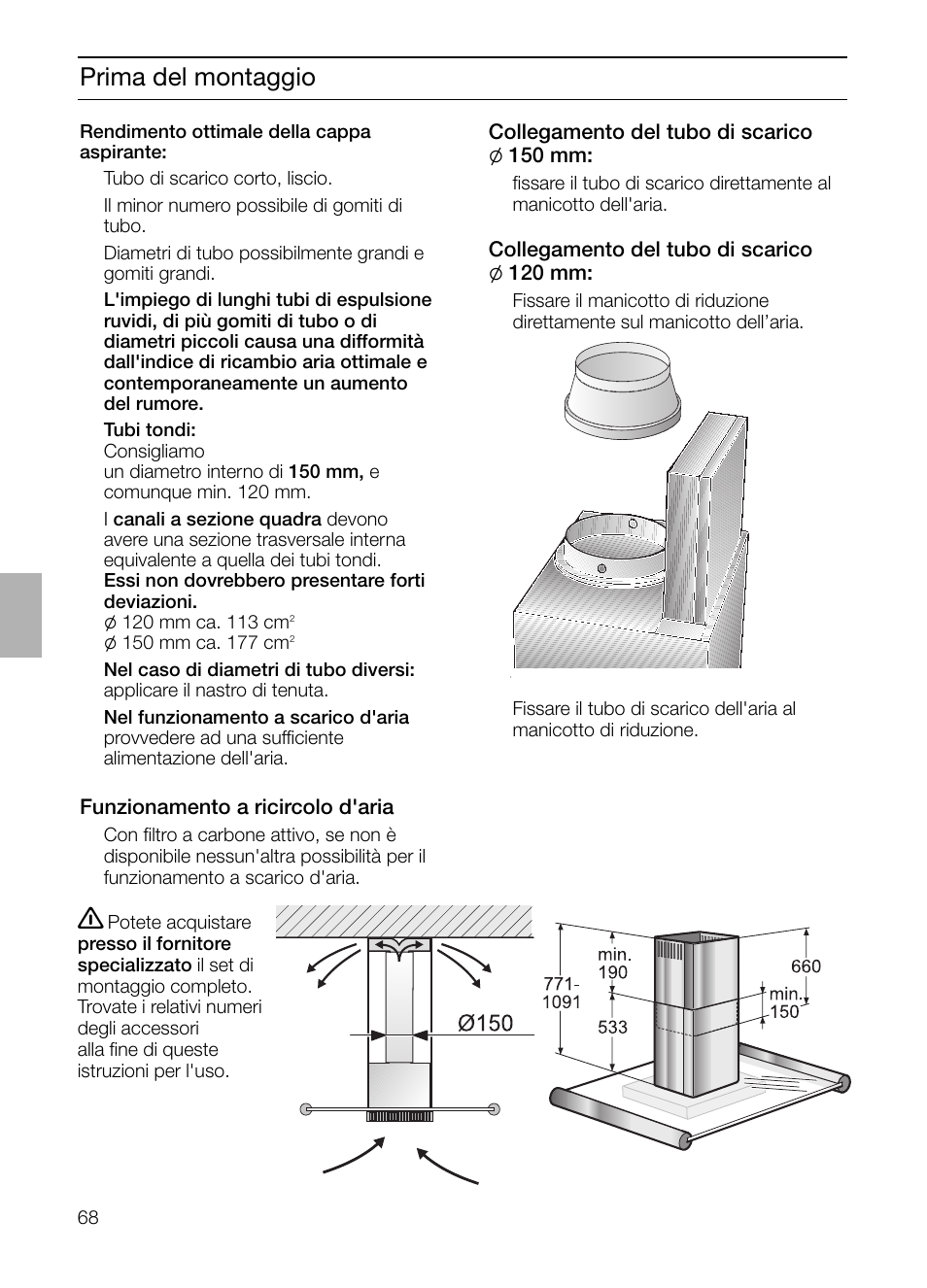 Prima del montaggio | Siemens LF957GA60 User Manual | Page 68 / 108