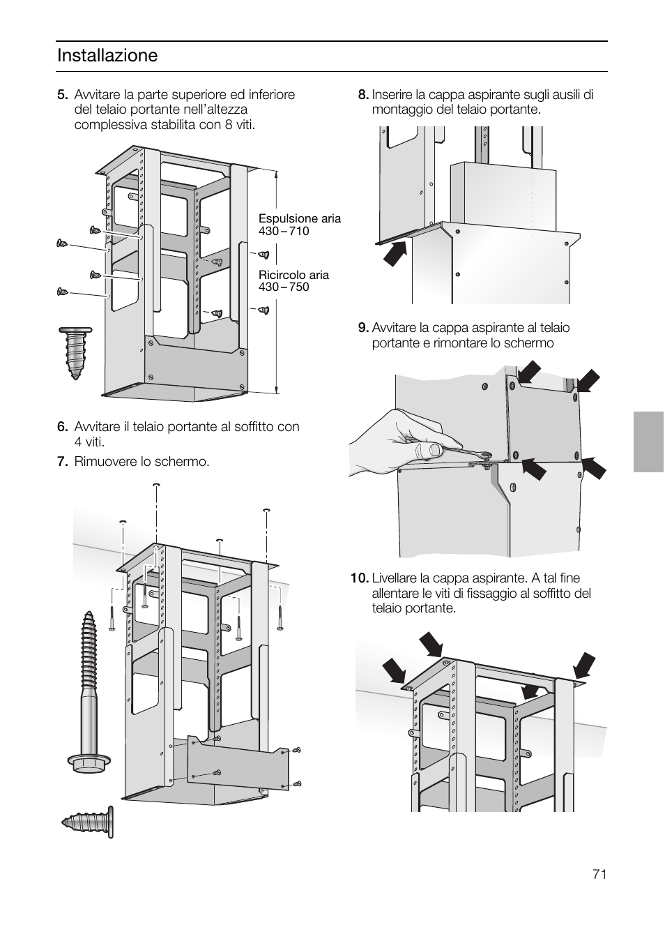 Installazione | Siemens LF957GA60 User Manual | Page 71 / 108