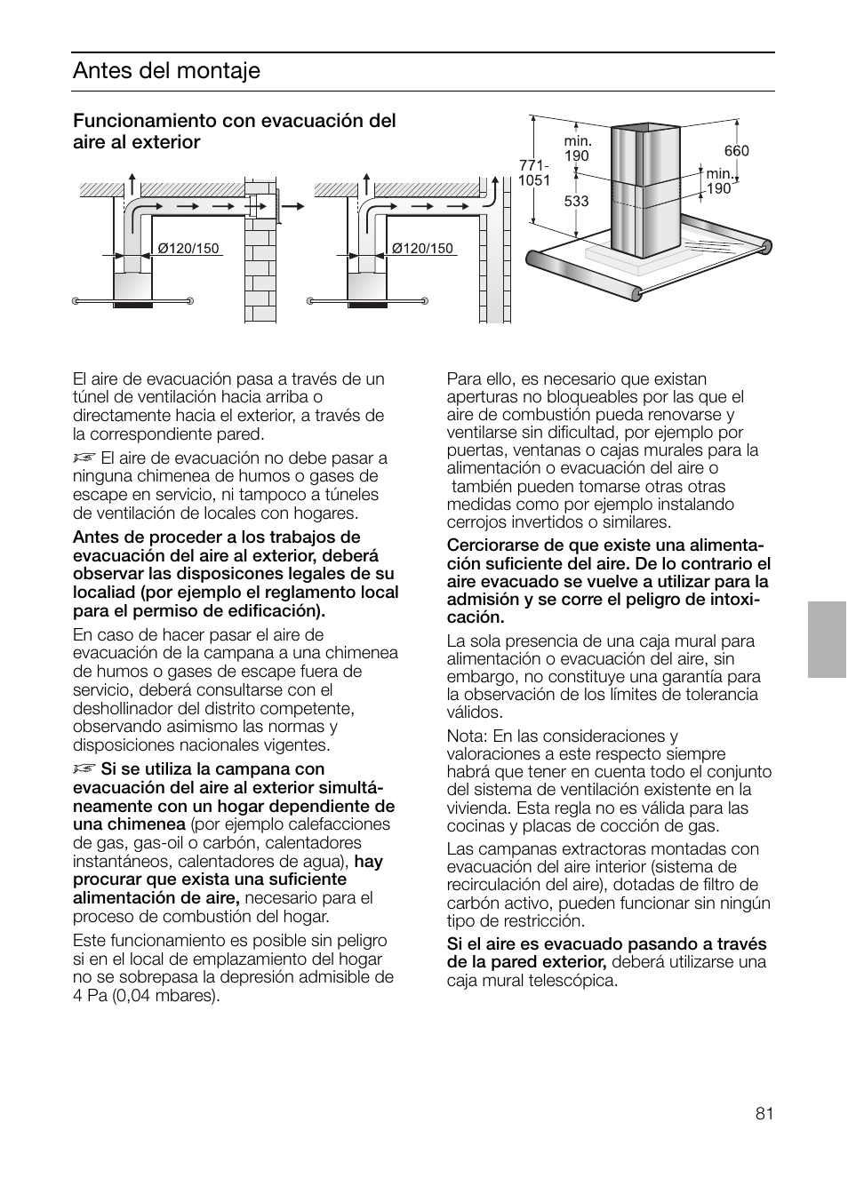 Antes del montaje | Siemens LF957GA60 User Manual | Page 81 / 108