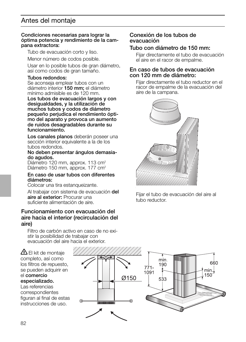 Antes del montaje | Siemens LF957GA60 User Manual | Page 82 / 108