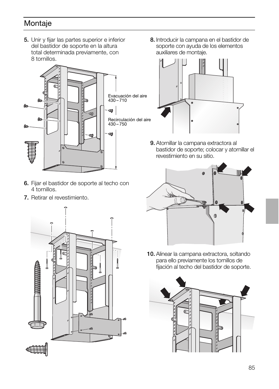 Montaje | Siemens LF957GA60 User Manual | Page 85 / 108